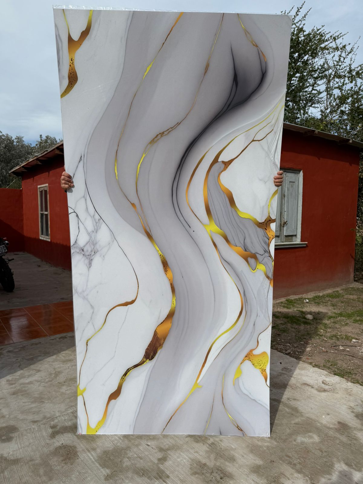 Panel PVC   símil mármol-Revestimiento para Pared     1.22x2.44(cubre 3m²)